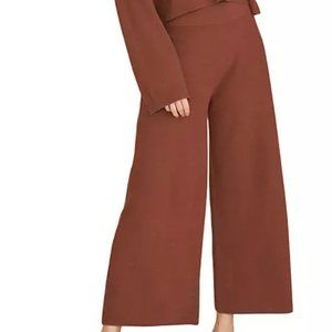 NWOT Veronica Beard Norita Wide-Leg Knit Pants, Brown SIZE MEDIUM